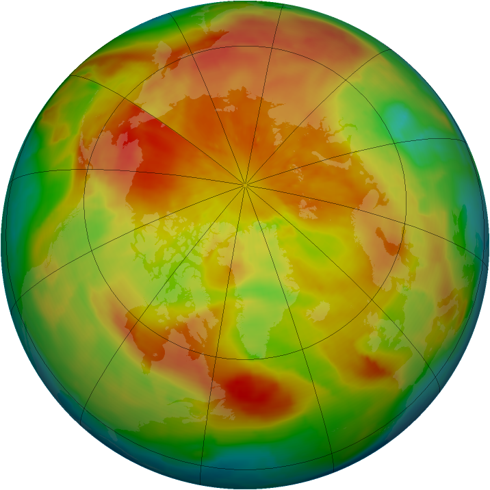 Arctic ozone map for 07 April 2013